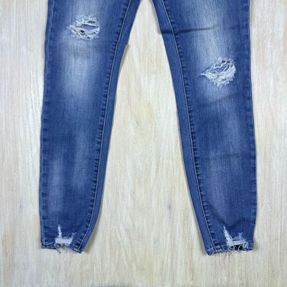 Articles of Society Distressed Mid Rise Skinny Ankle Blue Denim Casual Jeans 27 - Picture 4 of 16
